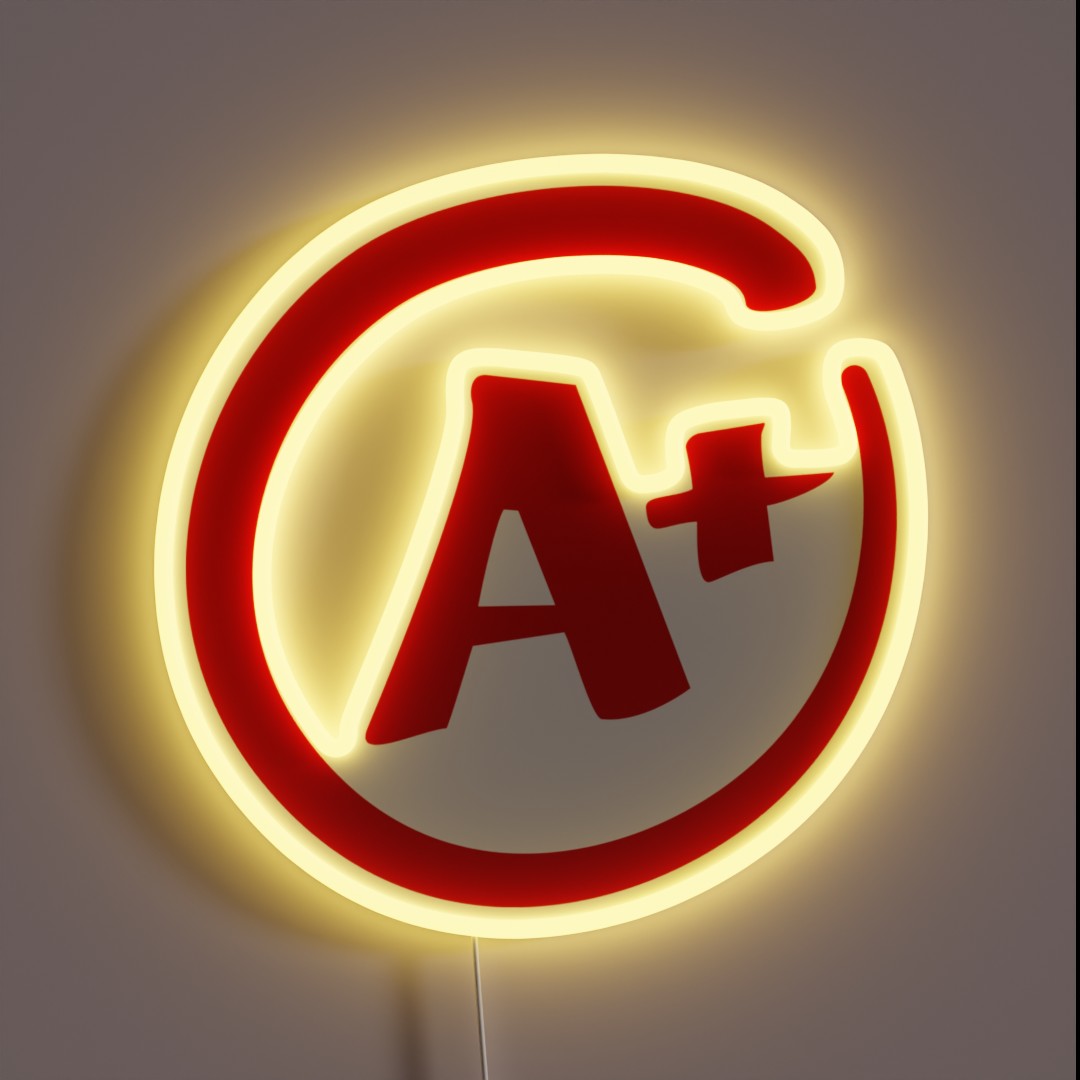 A Plus Exam Grade Result RGB Neon Sign A Plus Exam Grade Result RGB Neon Sign