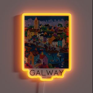 A Pop Art Travel Print Of Galway Ireland RGB Neon Sign