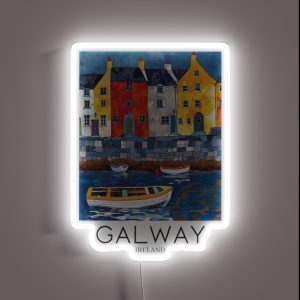 A Pop Art Travel Print Of Galway Ireland RGB Neon Sign
