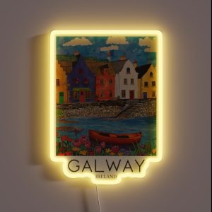 A Pop Art Travel Print Of Galway Ireland RGB Neon Sign