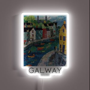A Pop Art Travel Print Of Galway Ireland RGB Neon Sign