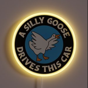 A Silly Goose Drives This Car Funny Meme Bumper RGB Neon Sign