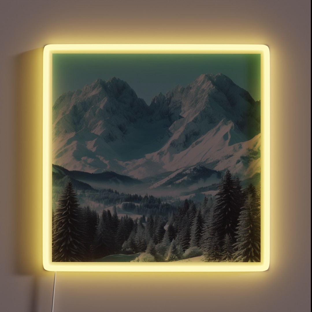 A Snowy Mountain RGB Neon Sign A Snowy Mountain RGB Neon Sign