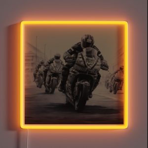 A Superbike Race Sketch RGB Neon Sign