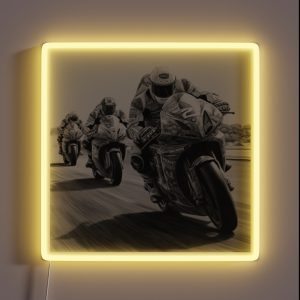 A Superbike Race Sketch RGB Neon Sign