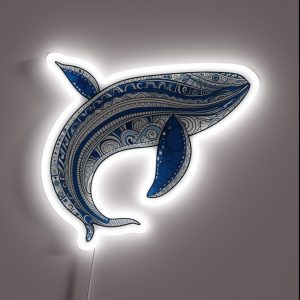 Aboriginal Art Blue Whale RGB Neon Sign Aboriginal Art Blue Whale RGB Neon Sign