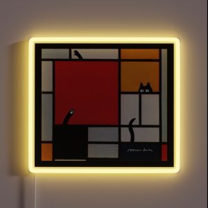 Abstract Art Plus Cat RGB Neon Sign Abstract Art Plus Cat RGB Neon Sign