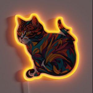 Abstract Cat RGB Neon Sign