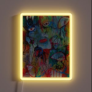 Abstract Face With Drips RGB Neon Sign