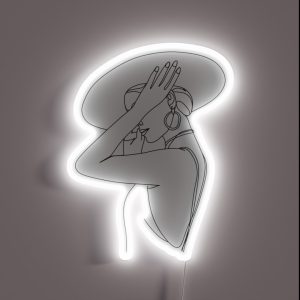 Abstract Face With Hat RGB Neon Sign Abstract Face With Hat RGB Neon Sign