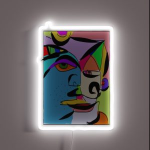 Abstract Faces Color RGB Neon Sign Abstract Faces Color RGB Neon Sign