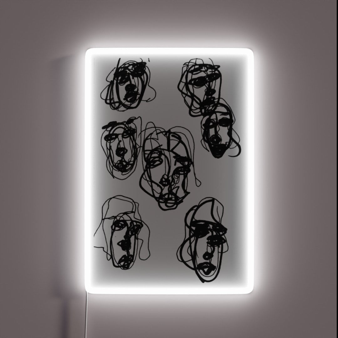 Abstract Faces RGB Neon Sign Abstract Faces RGB Neon Sign