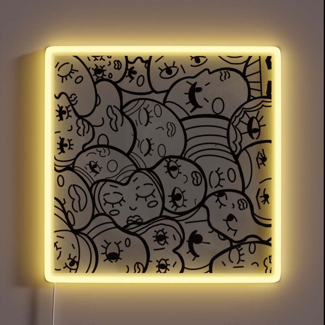 Abstract Faces RGB Neon Sign Abstract Faces RGB Neon Sign