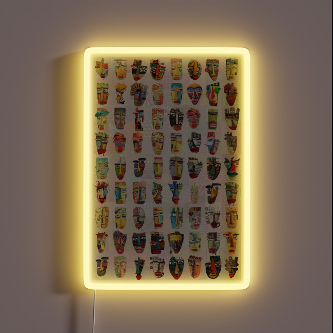 Abstract Faces RGB Neon Sign Abstract Faces RGB Neon Sign