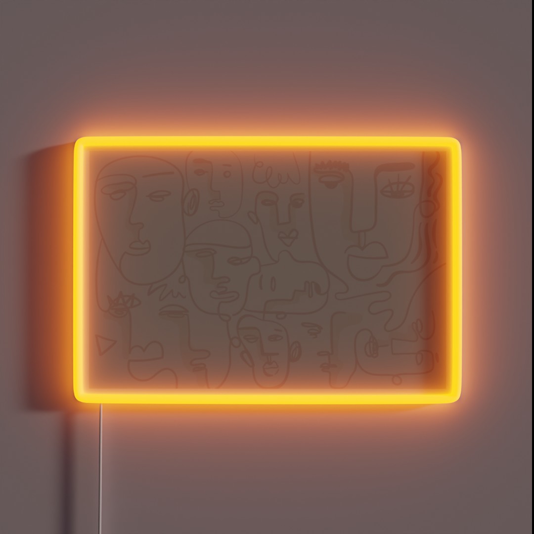 Abstract Faces RGB Neon Sign Abstract Faces RGB Neon Sign