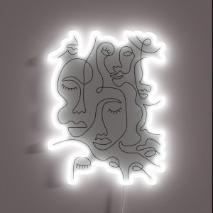 Abstract Faces RGB Neon Sign