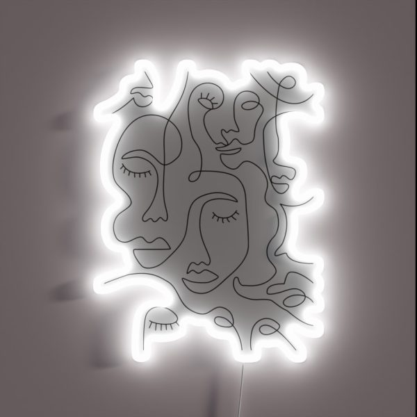 Abstract Faces RGB Neon Sign