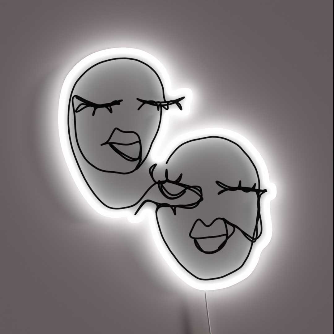 Abstract Faces RGB Neon Sign Abstract Faces RGB Neon Sign