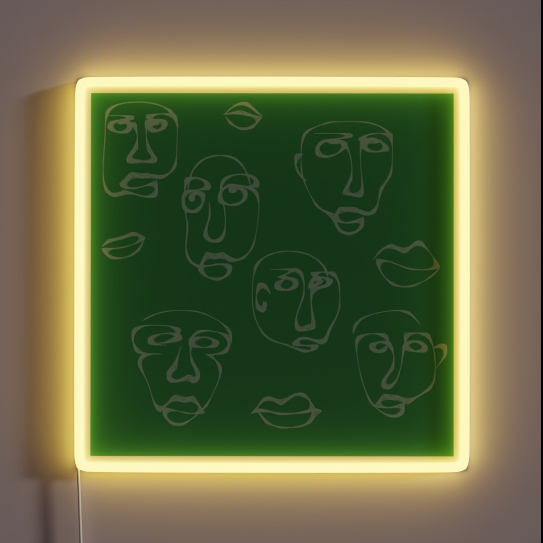 Abstract Faces RGB Neon Sign Abstract Faces RGB Neon Sign