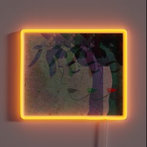 Abstract Faces With Leaves RGB Neon Sign Abstract Faces With Leaves RGB Neon Sign
