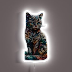 Abstract Feline Artistry RGB Neon Sign Abstract Feline Artistry RGB Neon Sign