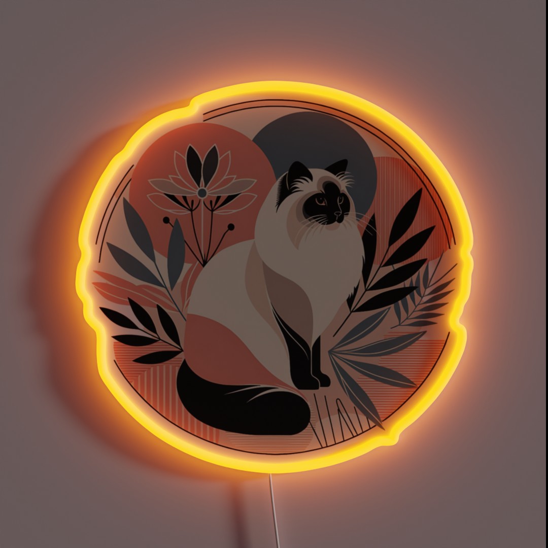 Abstract Floral Himalayan Cat RGB Neon Sign Abstract Floral Himalayan Cat RGB Neon Sign
