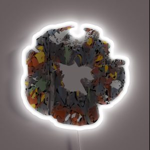 Abstract Flowers Graphic In Trendy Colors Spring Summer 2019 RGB Neon Sign