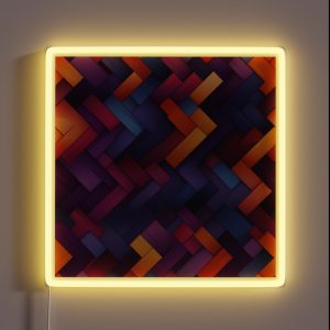 Abstract Geometric Patterns Dark Purple And Light Orange RGB Neon Sign Abstract Geometric Patterns Dark Purple And Light Orange RGB Neon Sign