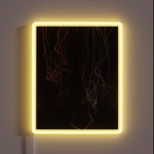 Abstract Golden And White Light Trails RGB Neon Sign