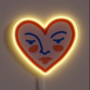 Abstract Heart Face RGB Neon Sign