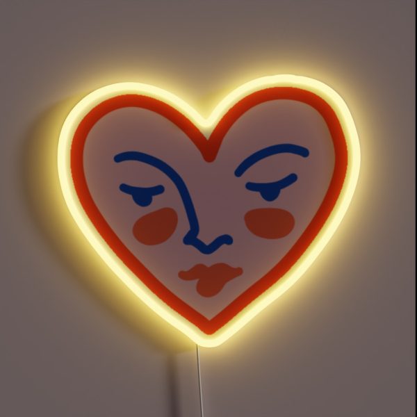 Abstract Heart Face RGB Neon Sign