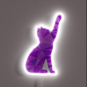 Abstract Purple Cat RGB Neon Sign