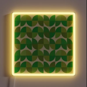 Abstract Retro Mid Century Modern Green Geometric Floral Pattern RGB Neon Sign Abstract Retro Mid Century Modern Green Geometric Floral Pattern RGB Neon Sign