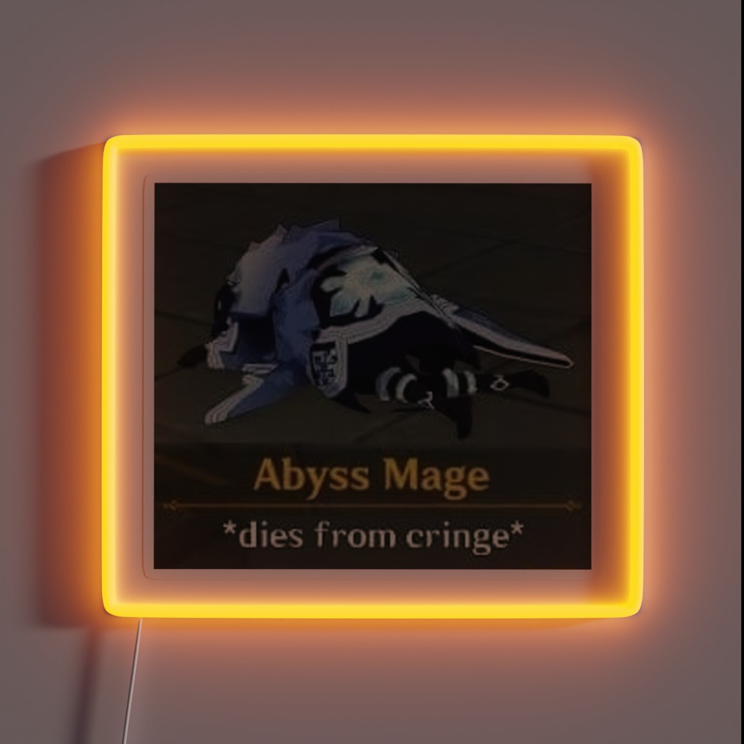 Abyss Mage Dies From Cringe RGB Neon Sign Abyss Mage Dies From Cringe RGB Neon Sign