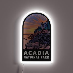 Acadia National Park Badge RGB Neon Sign