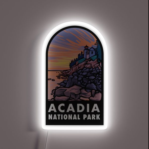 Acadia National Park Badge RGB Neon Sign