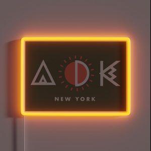 Adirondacks New York Geometric Design RGB Neon Sign