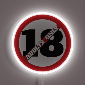 Adults Only Self Adhesive Prohibition Sign RGB Neon Sign Adults Only Self Adhesive Prohibition Sign RGB Neon Sign