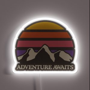 Adventure Awaits Mountain Sun RGB Neon Sign Adventure Awaits Mountain Sun RGB Neon Sign