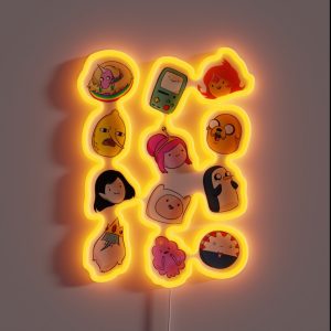 Adventure Time Cute Faces RGB Neon Sign Adventure Time Cute Faces RGB Neon Sign