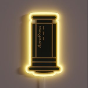 Aeropress Coffee Brewing Tools Barista RGB Neon Sign Aeropress Coffee Brewing Tools Barista RGB Neon Sign