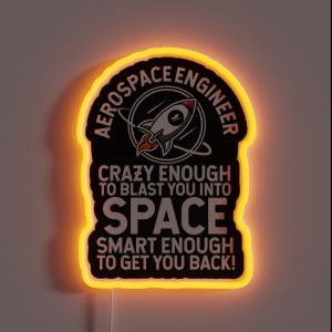 Aerospace Engineer Crazy Enough To Blast You Into Space Smart Enough To Get You Back RGB Neon Sign Aerospace Engineer Crazy Enough To Blast You Into Space Smart Enough To Get You Back RGB Neon Sign