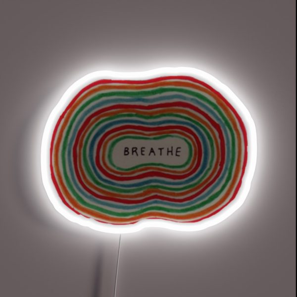Aesthetic BREATH Outline RGB Neon Sign