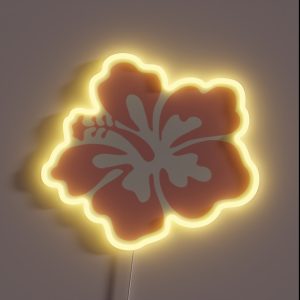 Aesthetic Pink Hibiscus Flower RGB Neon Sign