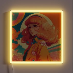 Aesthetic Retro 70s Anime Girl RGB Neon Sign Aesthetic Retro 70s Anime Girl RGB Neon Sign