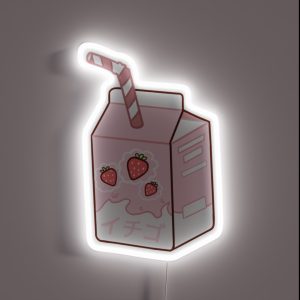 Aesthetic Strawberry Milk RGB Neon Sign Aesthetic Strawberry Milk RGB Neon Sign