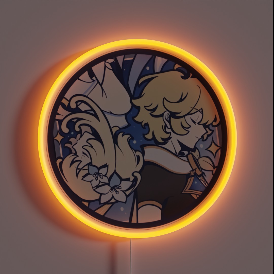 Aether And Lumine Travelers From Genshin RGB Neon Sign Aether And Lumine Travelers From Genshin RGB Neon Sign