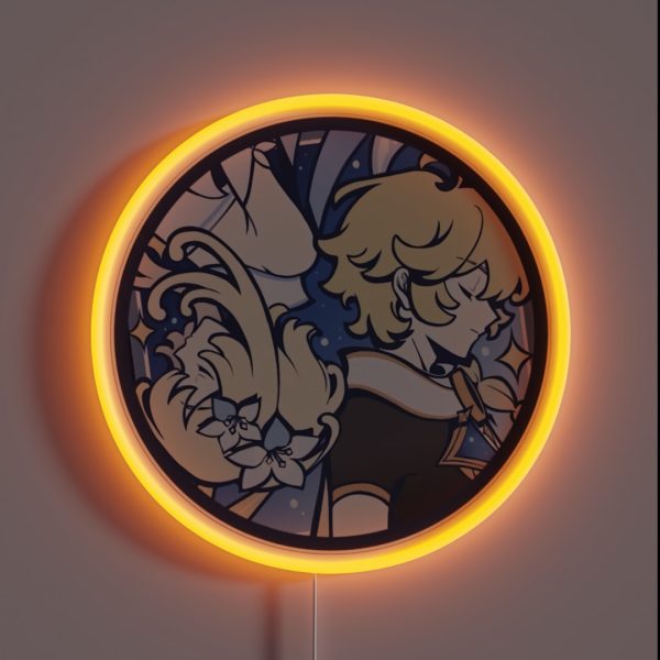 Aether And Lumine Travelers From Genshin RGB Neon Sign