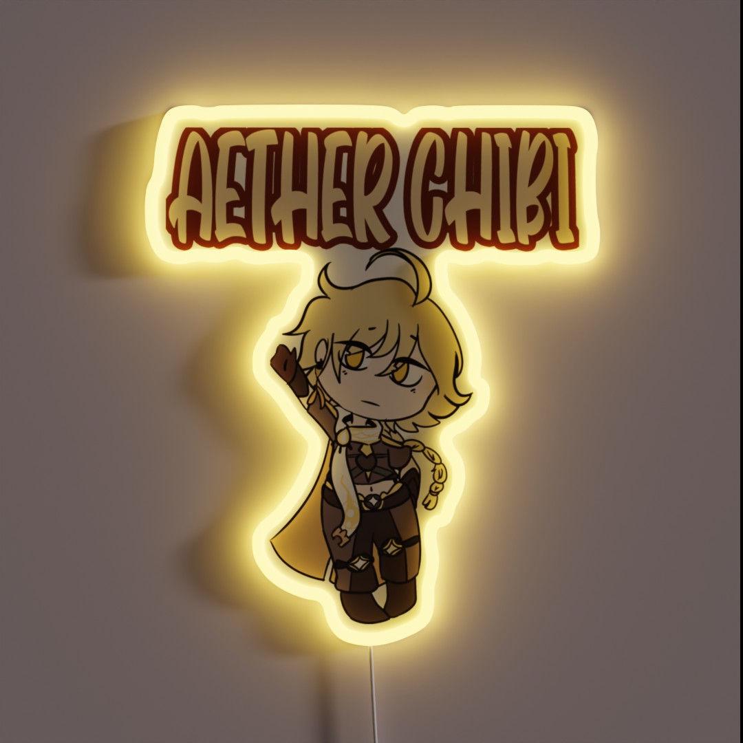 Aether Chibi Funny Anime Game RGB Neon Sign Aether Chibi Funny Anime Game RGB Neon Sign