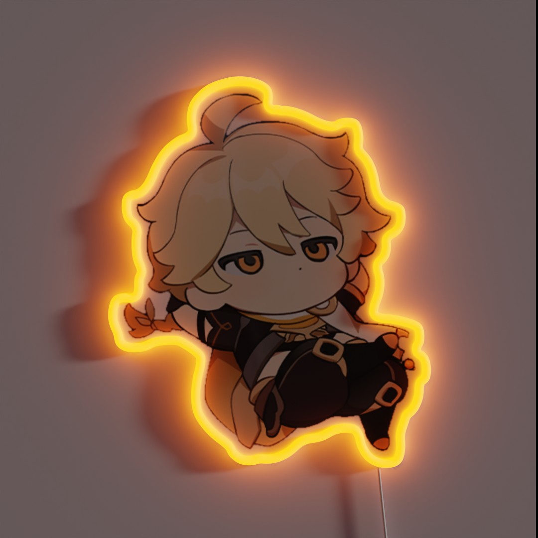Aether Genshin Impact Chibi RGB Neon Sign Aether Genshin Impact Chibi RGB Neon Sign